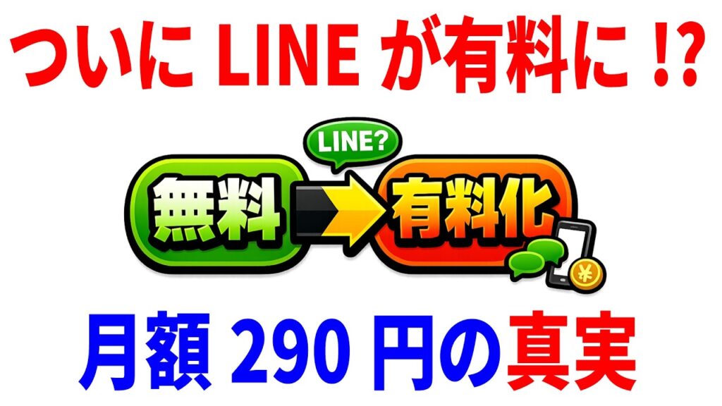LINEの有料化と月額290円プランの真相を解説するYouTube動画サムネイル